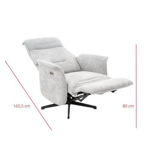 Poltrona Fred Relax Elétrico Cinza Claro - Poltrona reclinável elétrica de design – UKUKHOME.COM