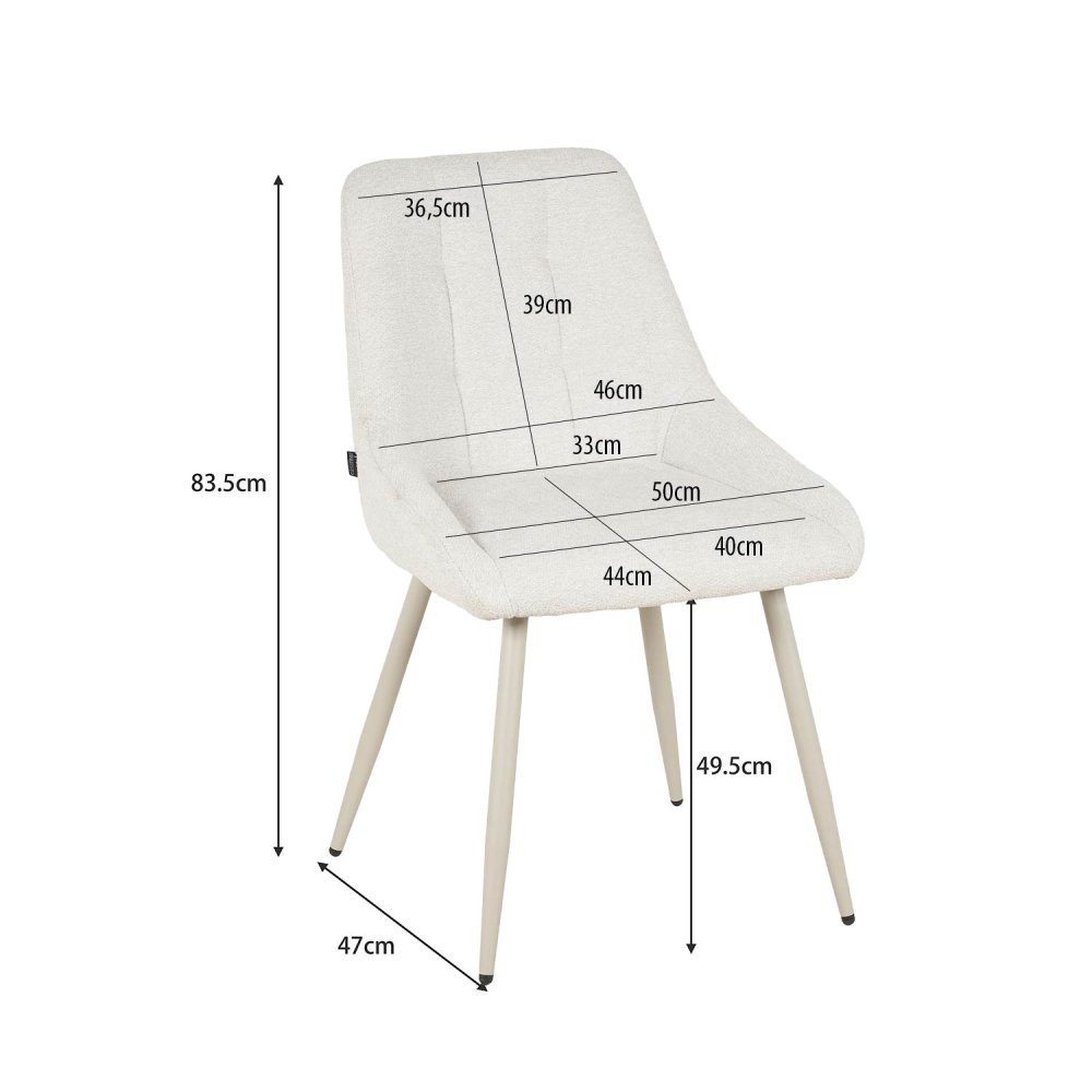 Cadeira Alma Areia Pé Bege - Cadeira estofada de design moderno – UKUKHOME.COM