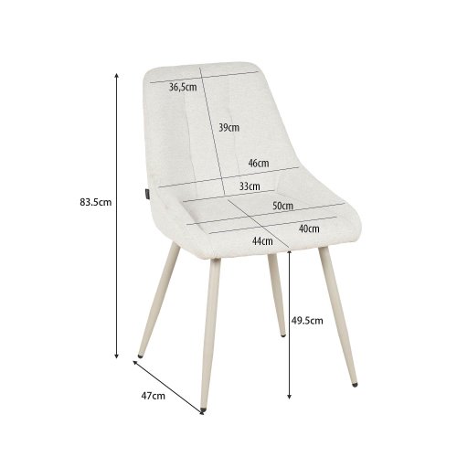 Cadeira Alma Areia Pé Bege - Cadeira estofada de design moderno – UKUKHOME.COM