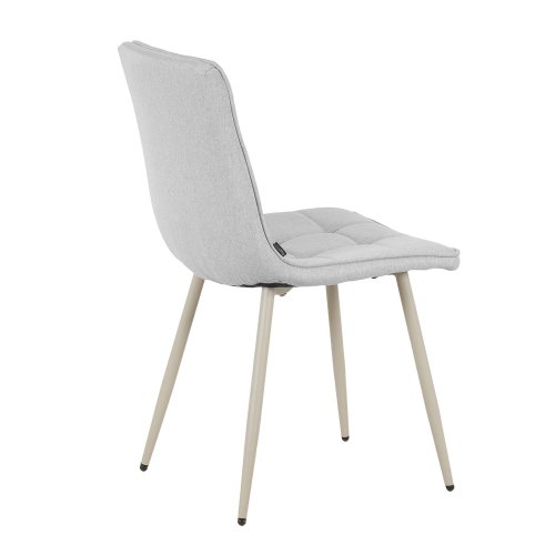 Cadeira Louise Cinza Pé Bege - Cadeira estofada de design moderno – UKUKHOME.COM