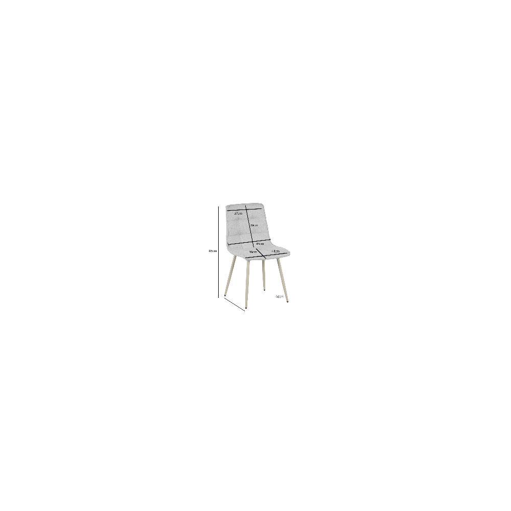Cadeira Louise Cinza Pé Bege - Cadeira estofada de design moderno – UKUKHOME.COM