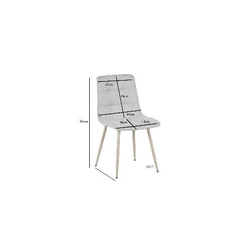 Cadeira Louise Cinza Pé Bege - Cadeira estofada de design moderno – UKUKHOME.COM