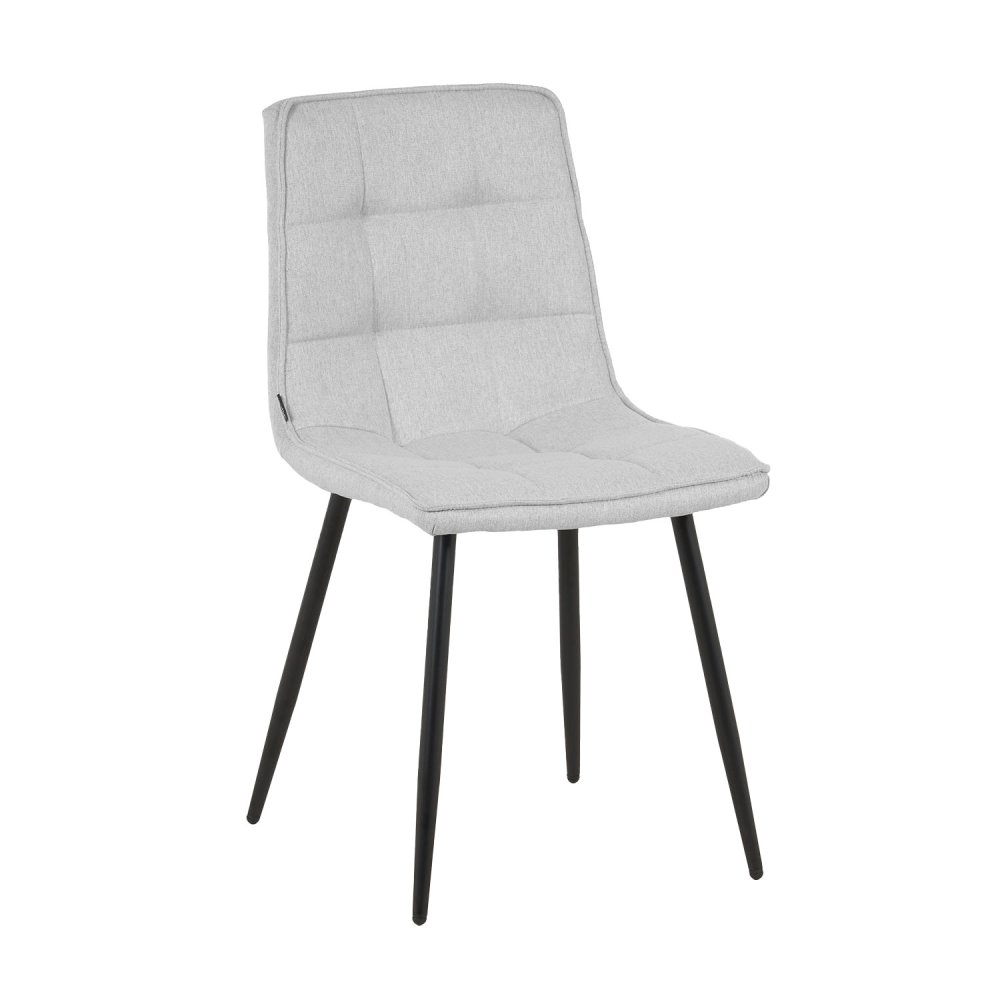 Cadeira Louise Cinza Pé Preto - Cadeira estofada de design moderno – UKUKHOME.COM