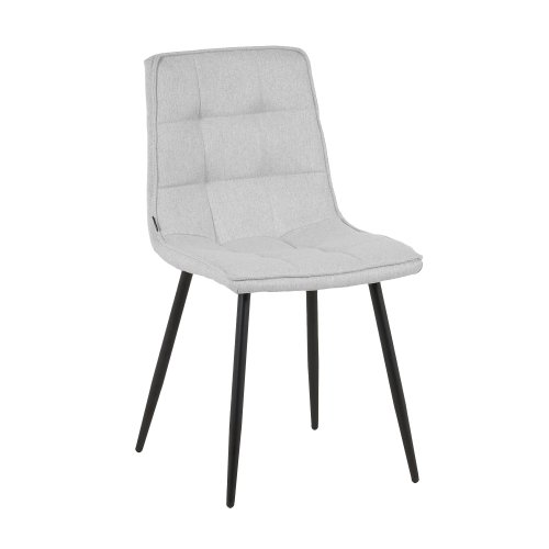 Cadeira Louise Cinza Pé Preto - Cadeira estofada de design moderno – UKUKHOME.COM