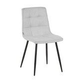 Cadeira Louise Cinza Pé Preto - Cadeira estofada de design moderno – UKUKHOME.COM