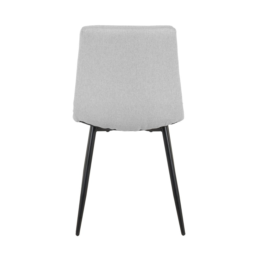 Cadeira Louise Cinza Pé Preto - Cadeira estofada de design moderno – UKUKHOME.COM