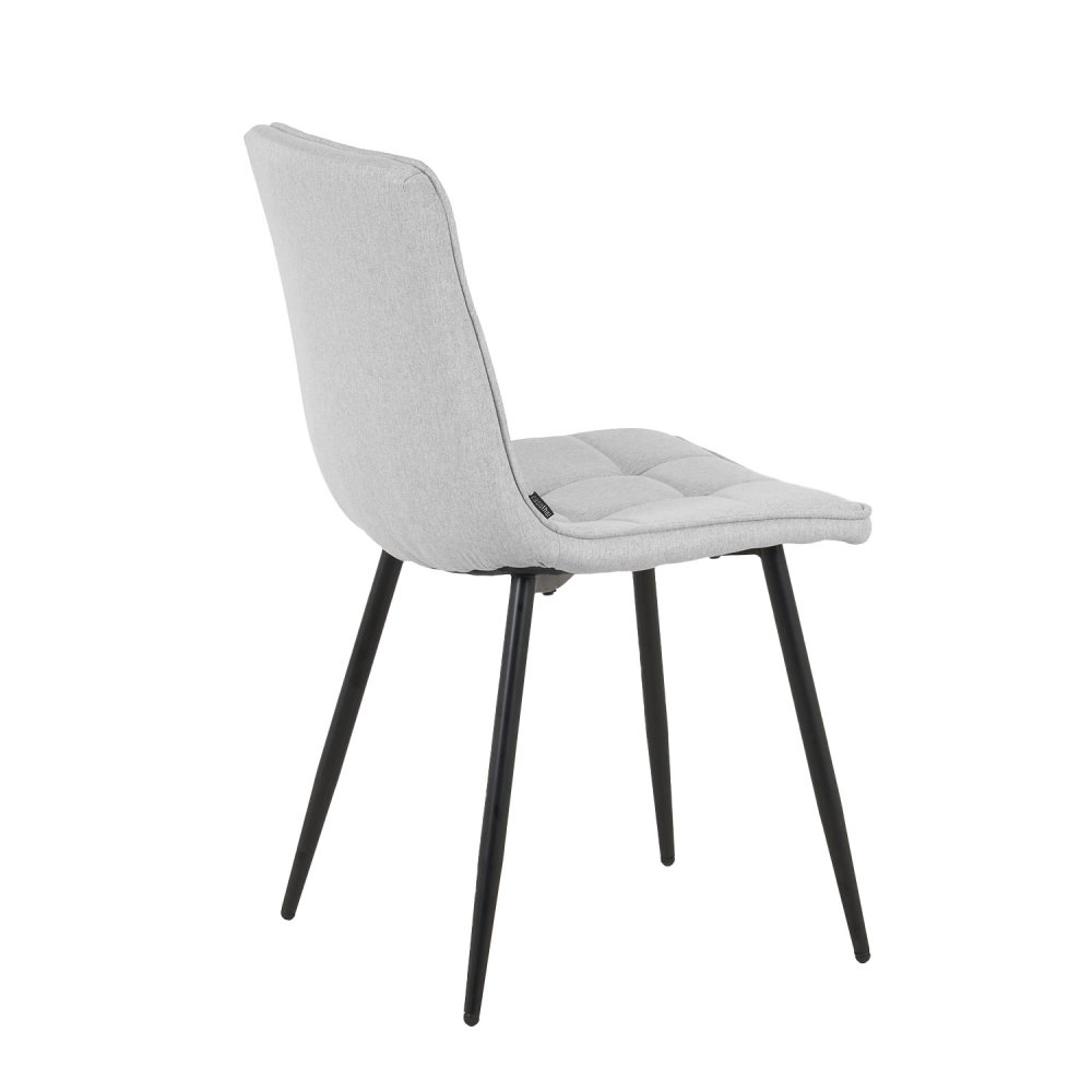 Cadeira Louise Cinza Pé Preto - Cadeira estofada de design moderno – UKUKHOME.COM