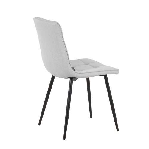 Cadeira Louise Cinza Pé Preto - Cadeira estofada de design moderno – UKUKHOME.COM