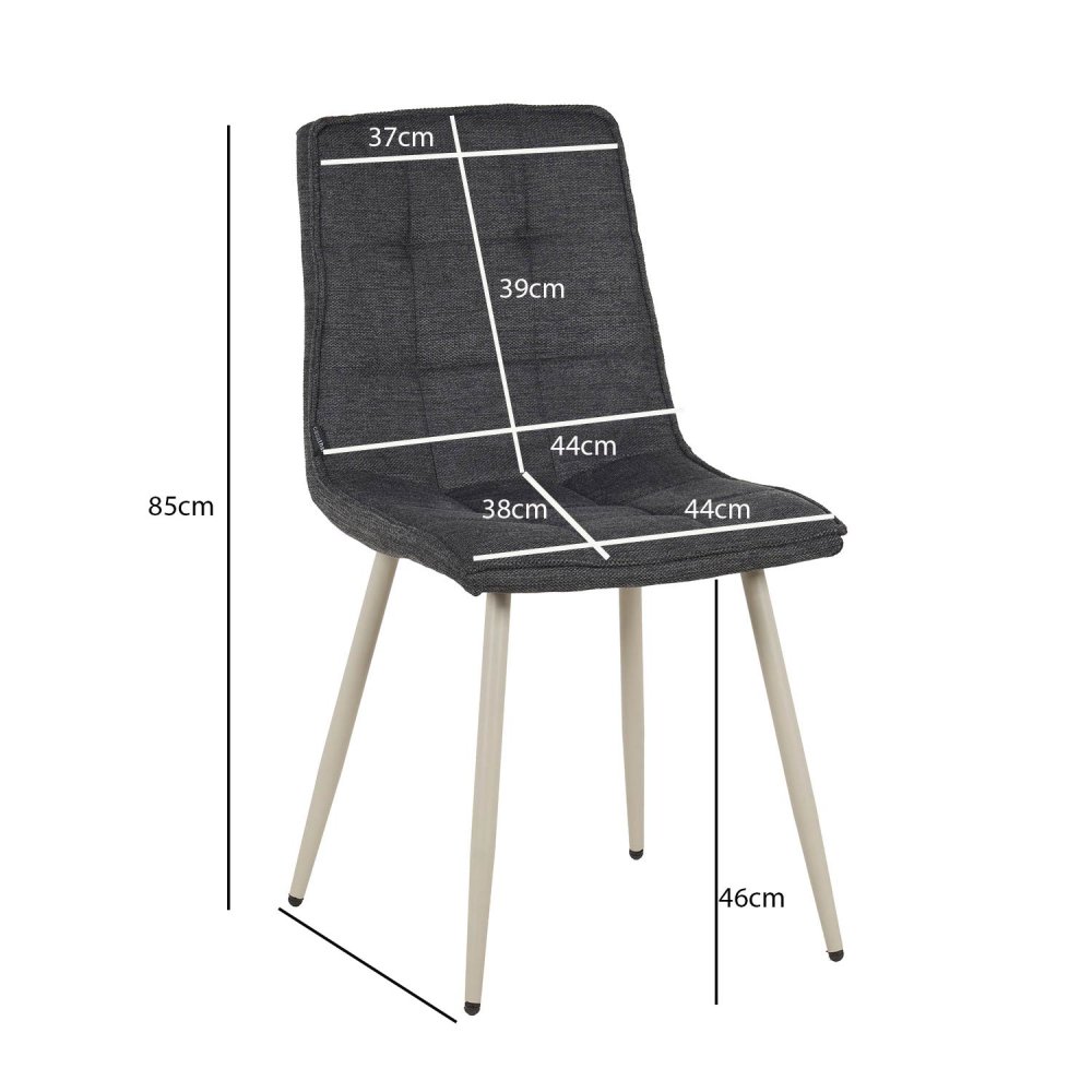 Cadeira Louise Cinza Marengo Pé Bege - Cadeira estofada de design moderno – UKUKHOME.COM