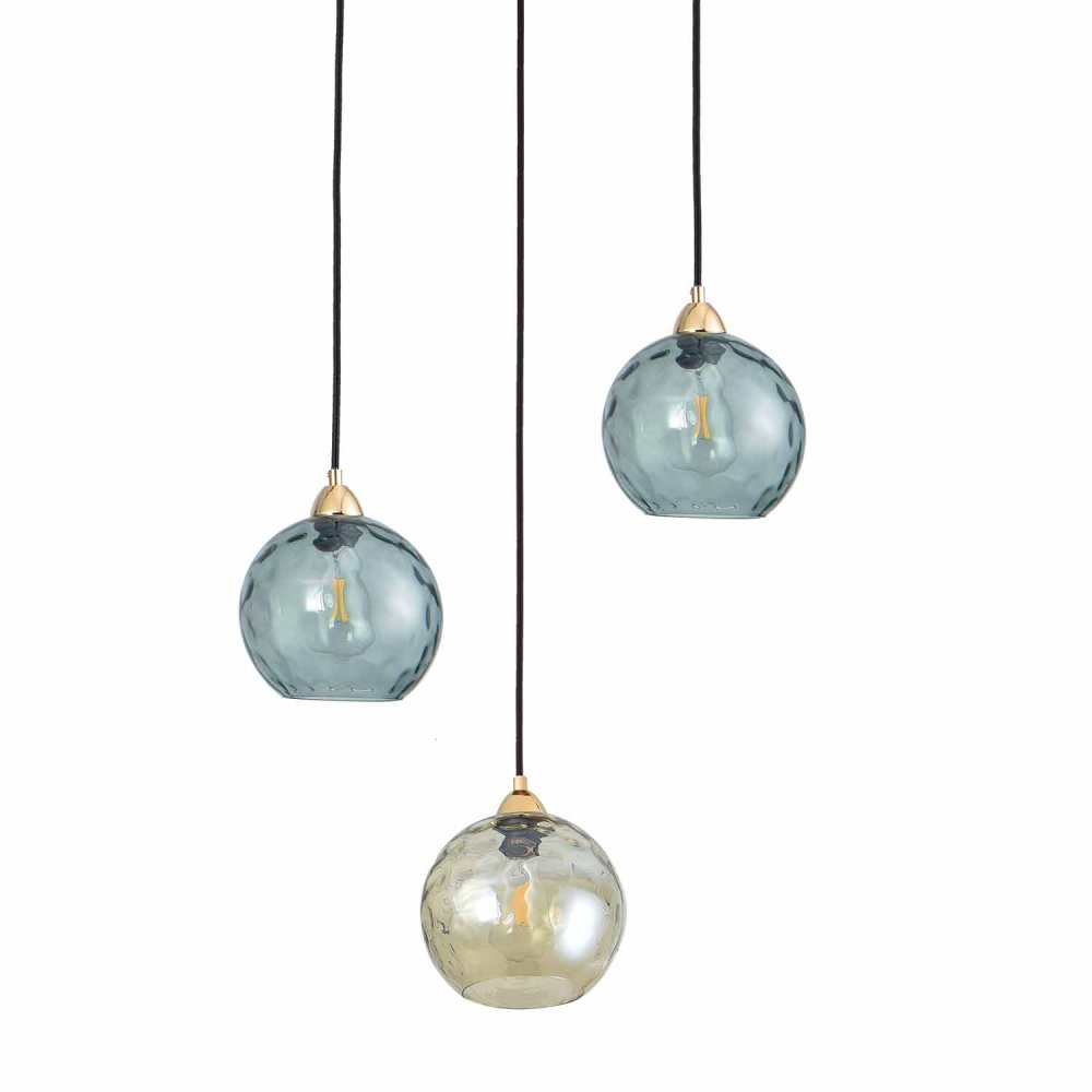 Candeeiro Suspenso 3 Luces Lyria Ámbar y Fumé - Candeeiro suspenso - UKUKHOME.com