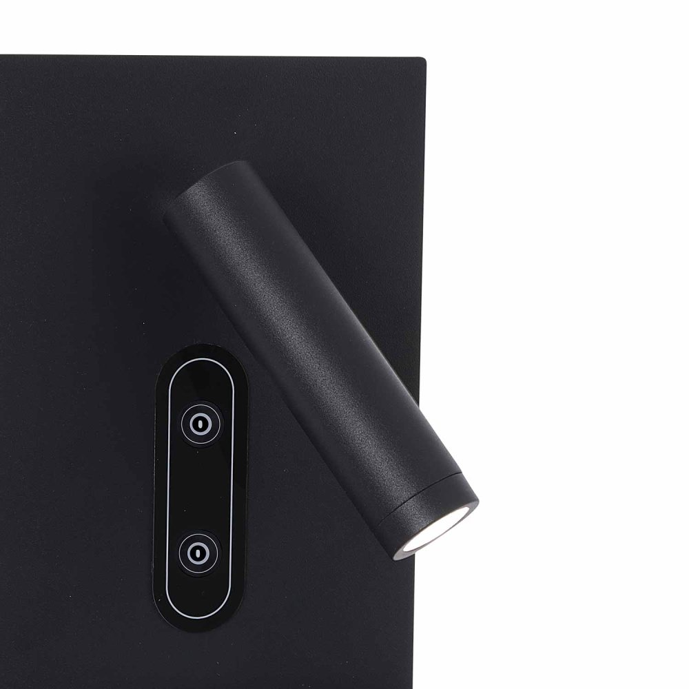 Aplique LED Táctil Negro con Carga Inalámbrica 22Cm Eron - Aplique LED - UKUKHOME.com