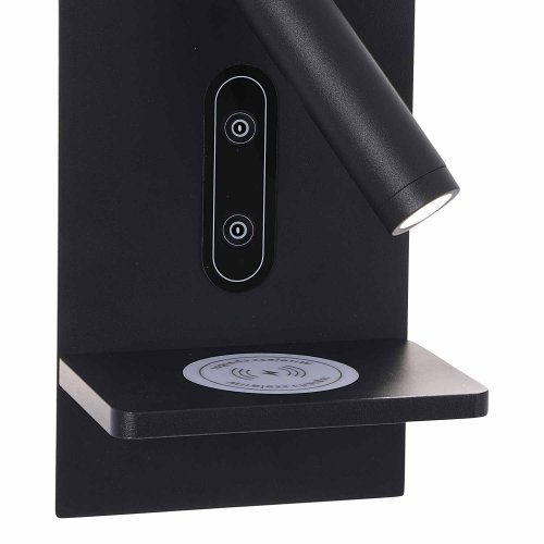 Aplique LED Táctil Negro con Carga Inalámbrica 22Cm Eron - Aplique LED - UKUKHOME.com