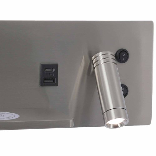 Aplique LED Níquel con Carga Inalámbrica y Usb 30Cm Somni - Aplique LED - UKUKHOME.com