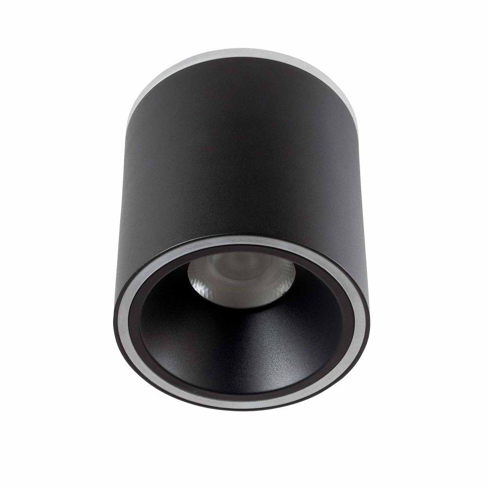 Foco Led de Superficie Cilíndrico Ø12Cm color Negro Trent - Foco LED de superfície - UKUKHOME.com