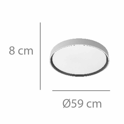 Plafon LED Regulable 68W Ø59Cm color Blanco y Dorado Lorens - Iluminação de teto LED - UKUKHOME.com