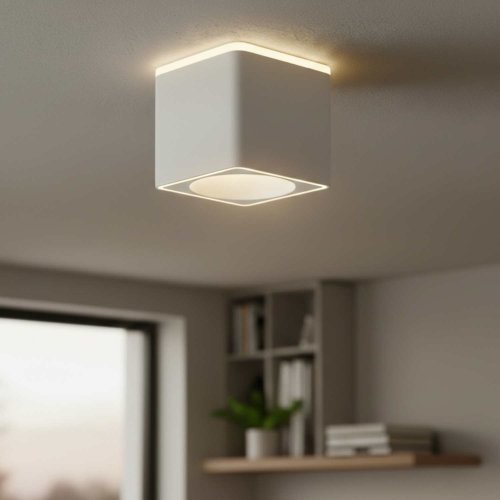 Foco Led de Superficie Cuadrado Ø12Cm color Blanco Rouk - Foco LED de superfície - UKUKHOME.com