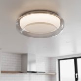 Plafon LED Redondo 68W Regulable Ø60Cm Blanco y Fumé Sinai - Iluminação de teto LED - UKUKHOME.com