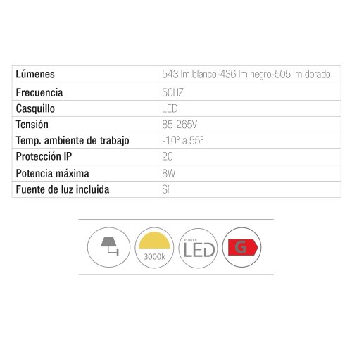 Aplique LED Dorado 60Cm Lenux - Aplique LED - UKUKHOME.com