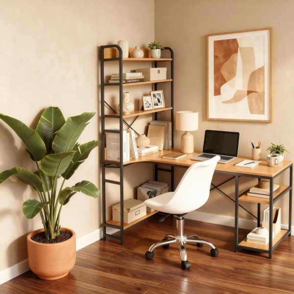 Mesa De Escritório Com Estante Seaford | Venda de Móveis Online