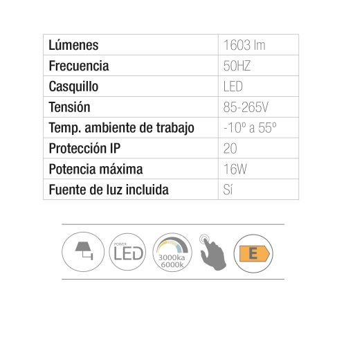 Aplique LED Táctil Blanco 60Cm Sannix - Aplique LED - UKUKHOME.com