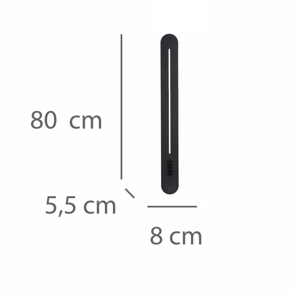 Aplique LED Táctil Negro 80Cm Sannix - Aplique LED - UKUKHOME.com