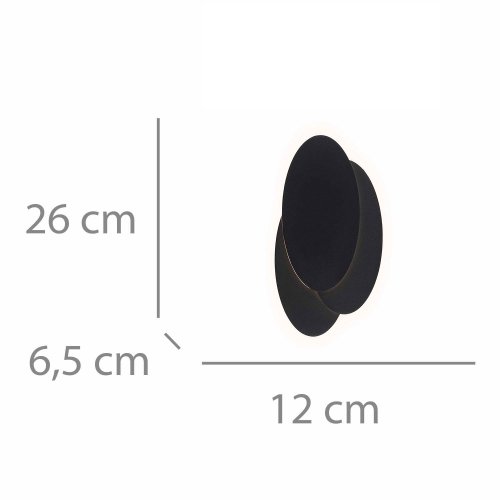 Aplique LED Decorativo Negro Rumy - Aplique LED - UKUKHOME.com