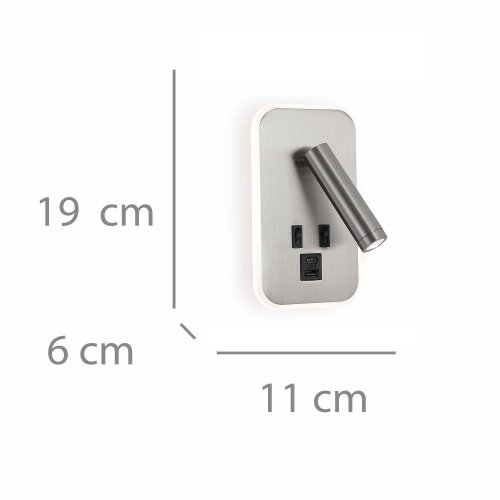 Aplique LED Níquel con Usb Tanik - Aplique LED - UKUKHOME.com