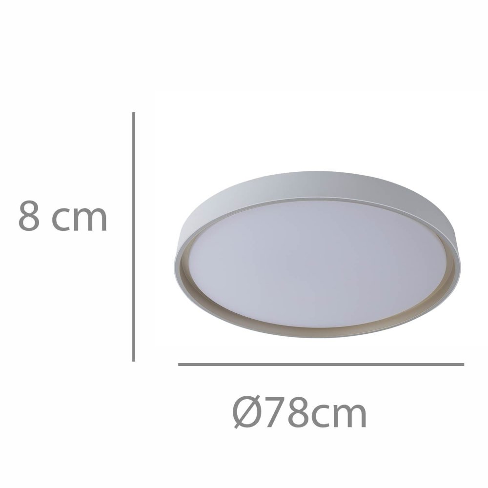 Plafon LED Regulable 106W Ø78Cm color Blanco y Dorado Lorens - Iluminação de teto LED - UKUKHOME.com
