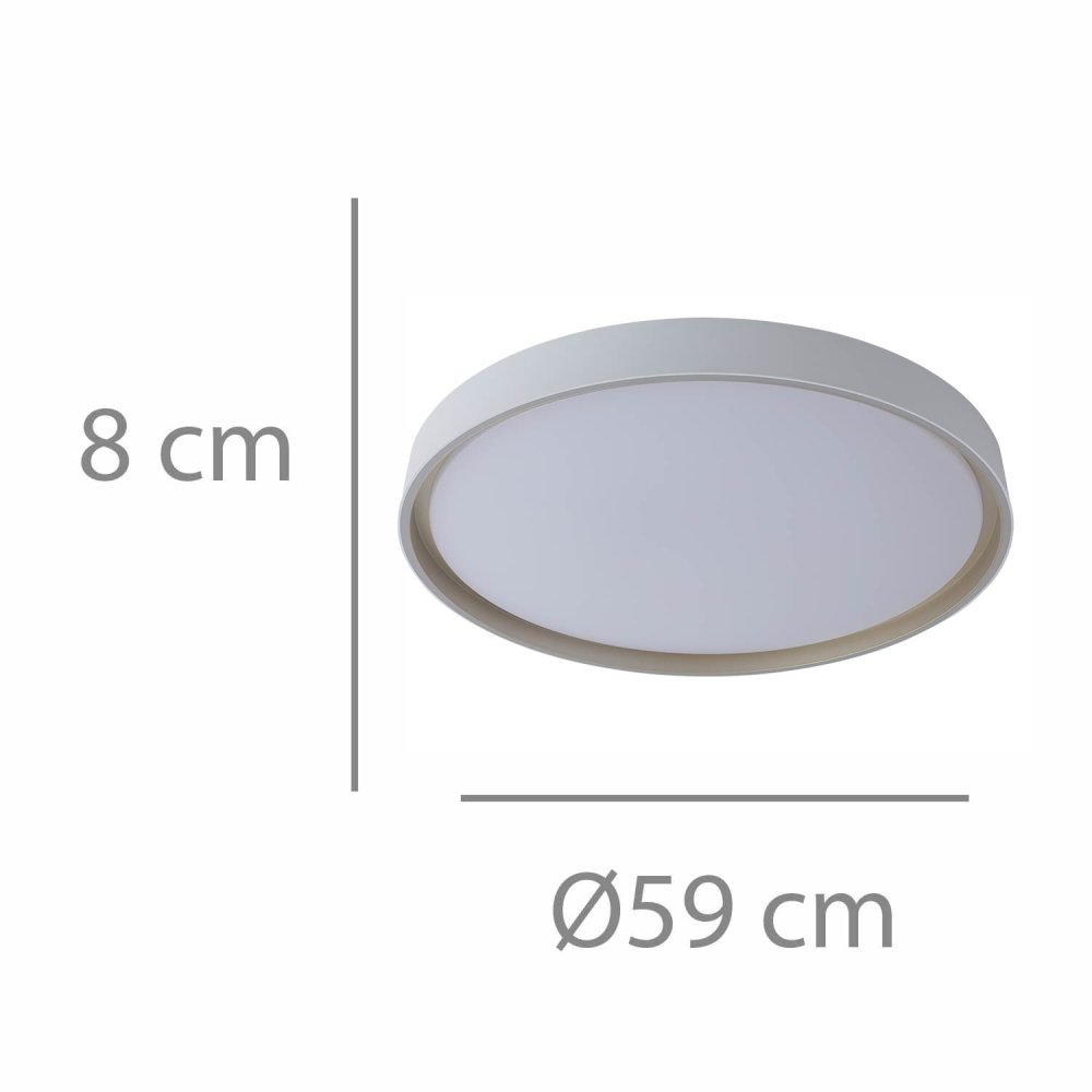 Plafon LED Regulable 68W Ø59Cm color Blanco y Dorado Lorens - Iluminação de teto LED - UKUKHOME.com