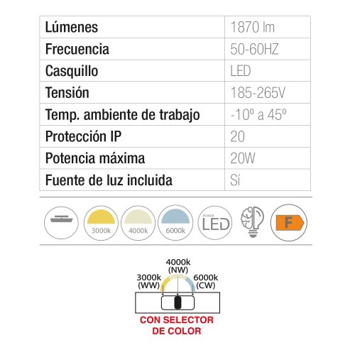 Plafon LED Redondo 20W Regulable Ø30Cm Blanco y Fumé Sinai - Iluminação de teto LED - UKUKHOME.com