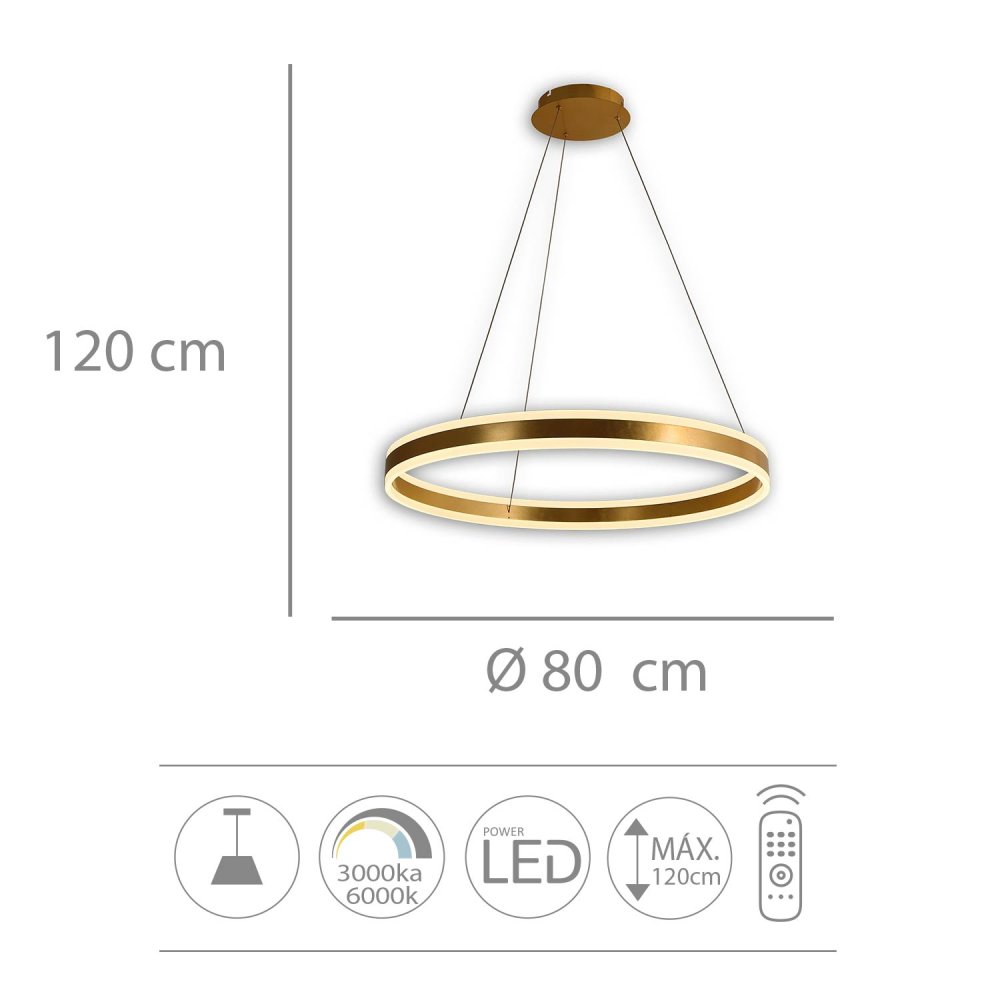 Candeeiro de Teto Led Dorada Ø80Cm Zirka - Iluminação de teto LED - UKUKHOME.com