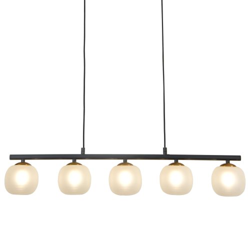 PLAFON 5 LUZES OKO BRANCA OPAL E PRETA | Ukukhome