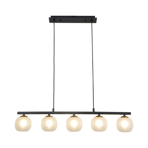 PLAFON 5 LUZES OKO BRANCA OPAL E PRETA | Ukukhome