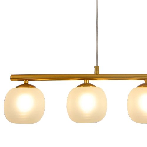 PLAFON 5 LUZES OKO BRANCA OPAL E DOURADA | Ukukhome