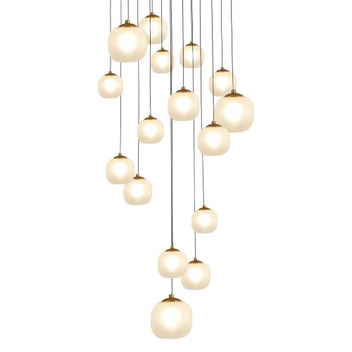 PLAFON 16 LUZES OKO BRANCA OPAL E PRETA | Ukukhome