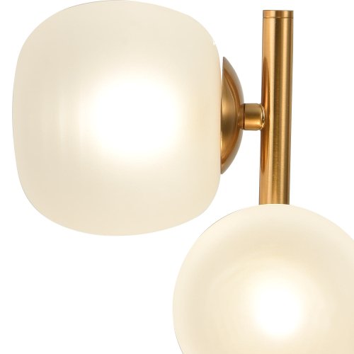 CANDEEIRO DE MESA 3 LUZES OKO BRANCA OPAL E DOURADA | Ukukhome