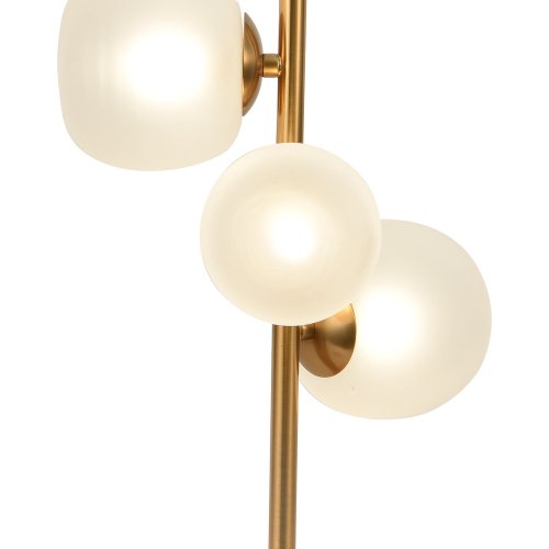 CANDEEIRO DE MESA 3 LUZES OKO BRANCA OPAL E DOURADA | Ukukhome