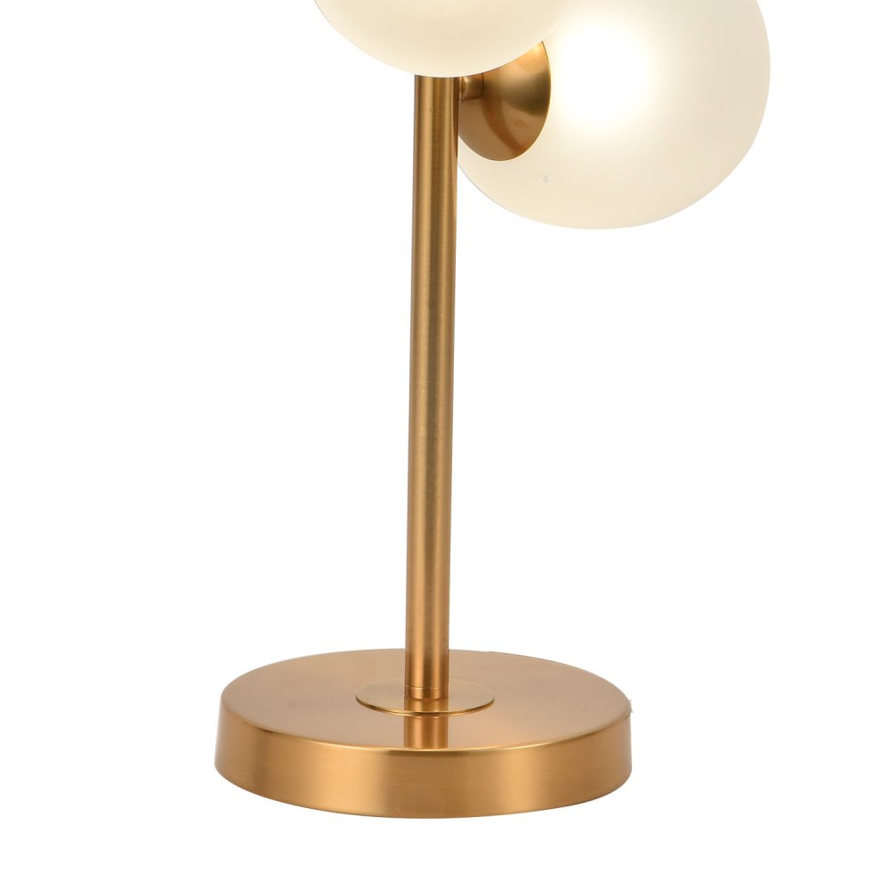 CANDEEIRO DE MESA 3 LUZES OKO BRANCA OPAL E DOURADA | Ukukhome