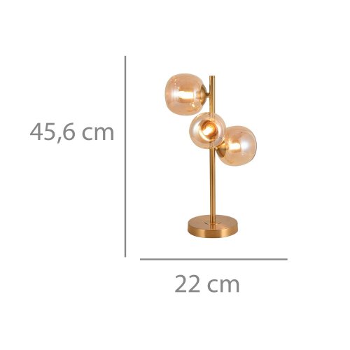 CANDEEIRO DE MESA 3 LUZES OKO ÂMBAR | Ukukhome