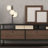CANDEEIRO DE MESA 3 LUZES OKO BRANCA OPAL E PRETA | Ukukhome