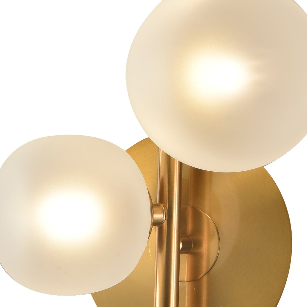 APLIQUE DE PAREDE 3 LUZES OKO BRANCO OPAL E DOURADO | Ukukhome