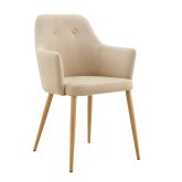 Poltrona Olaf Areia Pé Faia - Poltrona estofada moderna e confortável – UKUKHOME.COM