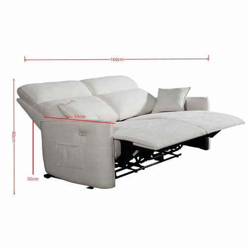 Sofá Elétrico 3 Lugares INDO areia - Conforto e Design - UKUKHOME.com