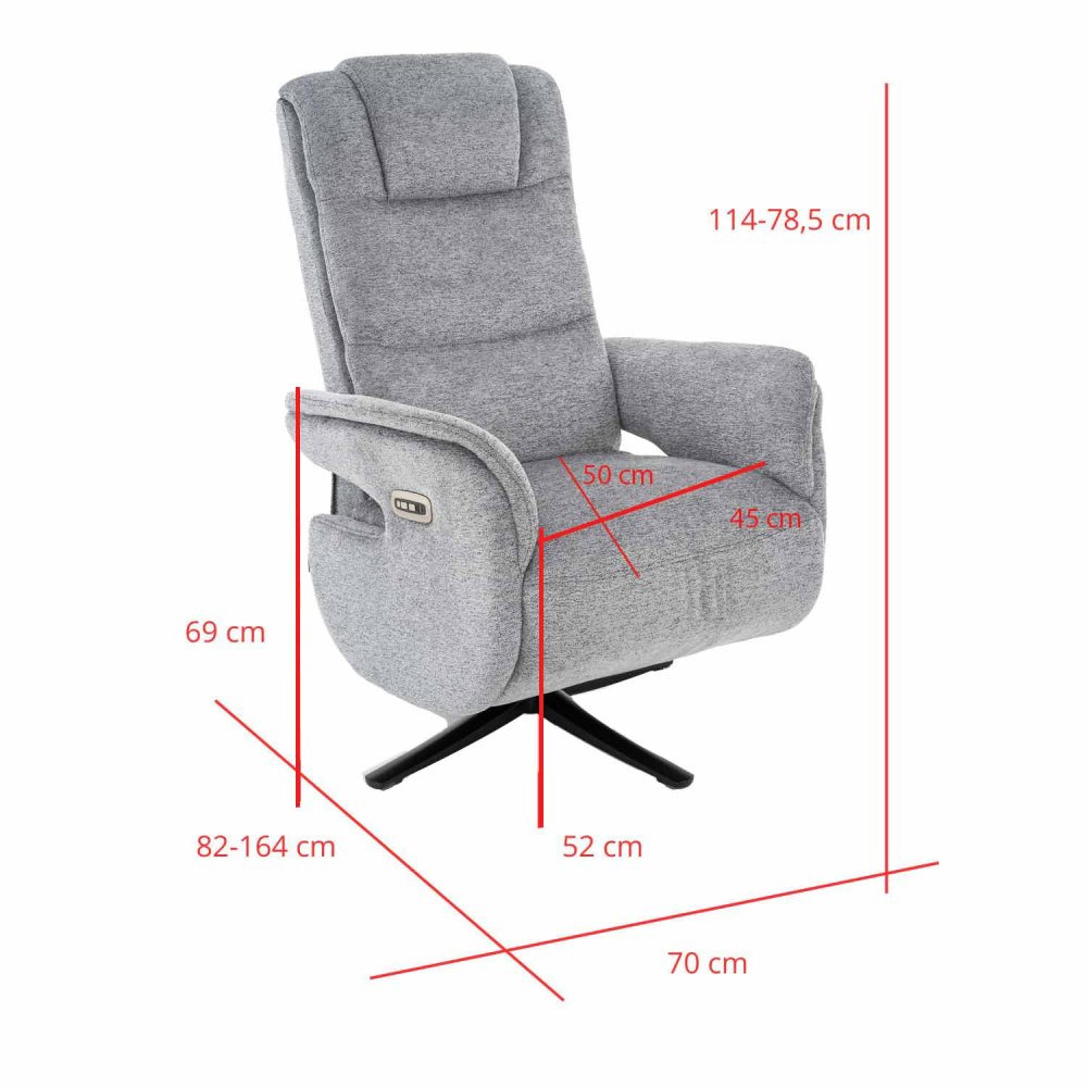 Poltrona Clark Relax Elétrico Areia - Poltrona reclinável elétrica de design – UKUKHOME.COM