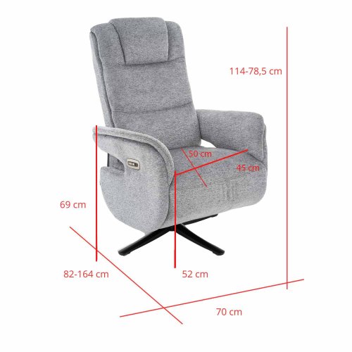 Poltrona Clark Relax Elétrico Areia - Poltrona reclinável elétrica de design – UKUKHOME.COM