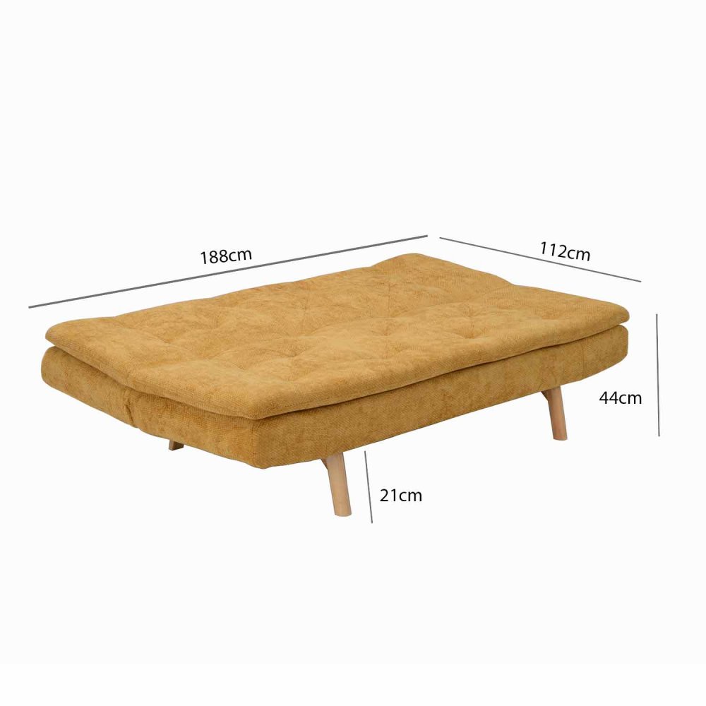 Sofá-cama Atlas Mostarda com design atual | Ukukhome