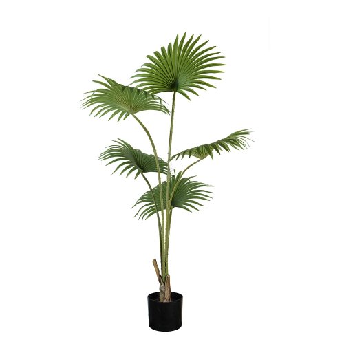 Palmeira artificial 170 cm, folhas tropicais verdes hiperrealistas, ideal interiores com pouca luz, vaso preto incluído