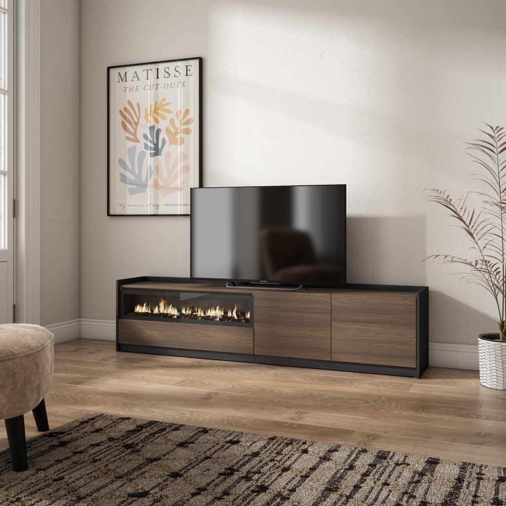 Móvel TV 207cm Lareira LED TV 80" | Ukukhome