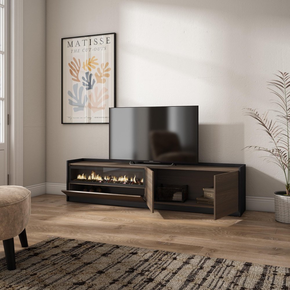 Móvel TV 207cm Lareira LED TV 80" | Ukukhome