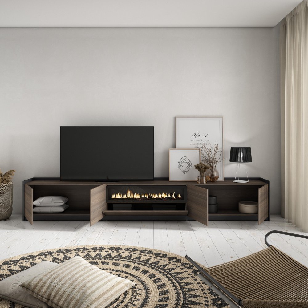 Móvel TV 310cm Lareira LED TV 80" | Ukukhome